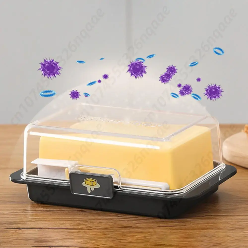 أطباق زبدة محكمة الغلق مع غطاء وسكين شرائح الجبن صندوق تخزين التعبئة والتغليف صينية زبدة بلاستيكية محكمة الغلق لمستلزمات المطبخ #3