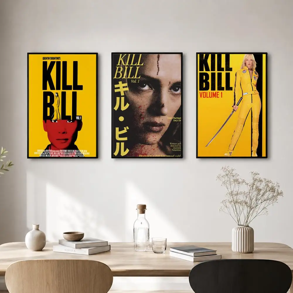 Movie Kill Bill Poster Self-adhesive Art Waterproof Paper Sticker Coffee House Bar Room Wall Decor