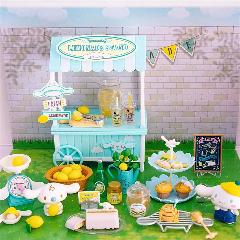 Sanrio Model Cinnamoroll's Lemon Stand Series Figures Desktop Ornaments Commemorative Collectible Dolls Toys Birthday Gifts