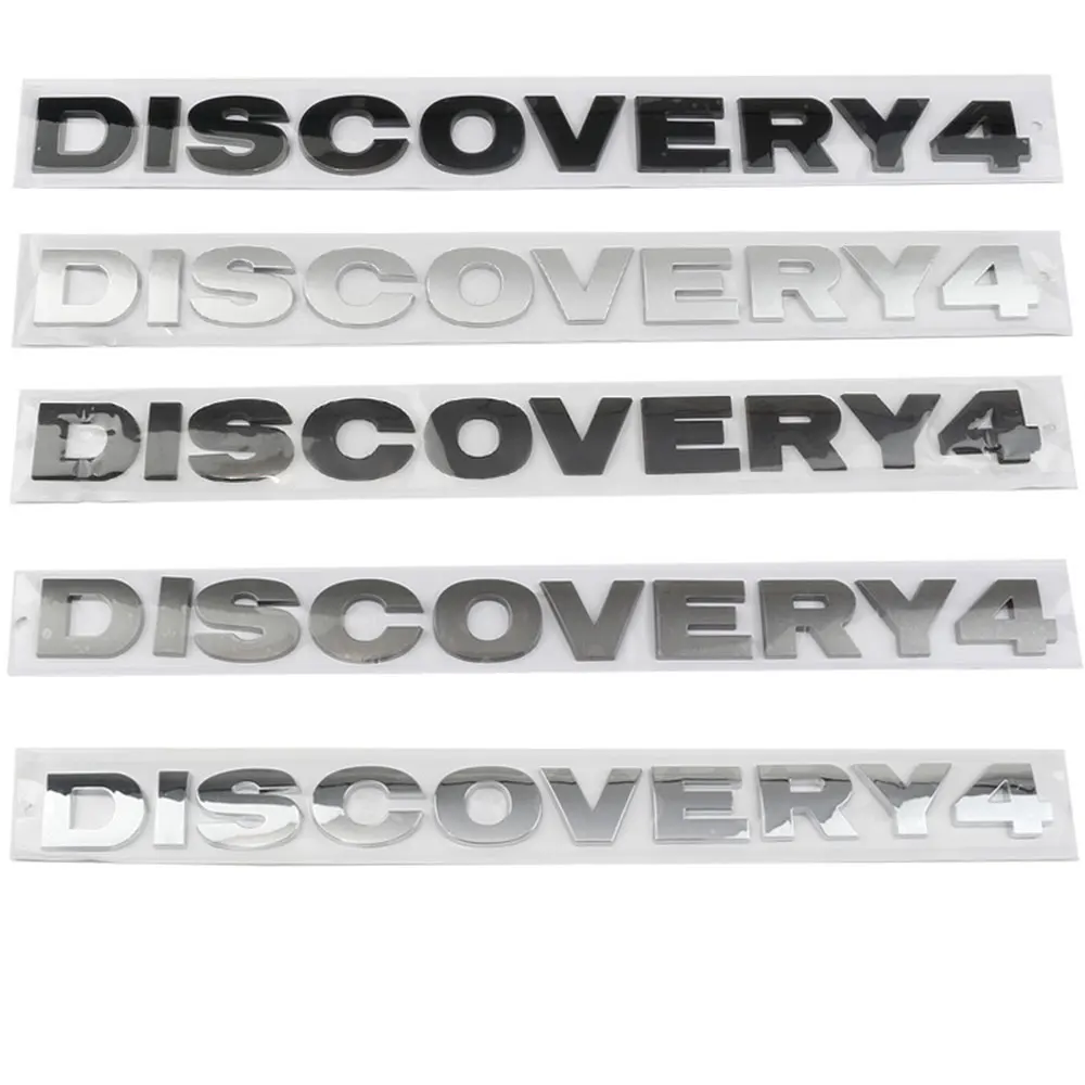 3d ABS Chrome Black Logo DISCOVERY 4 Letters Badge Car Rear Trunk Badge For Land Rover Range Rover Discovery 4 Emblem Accessorie