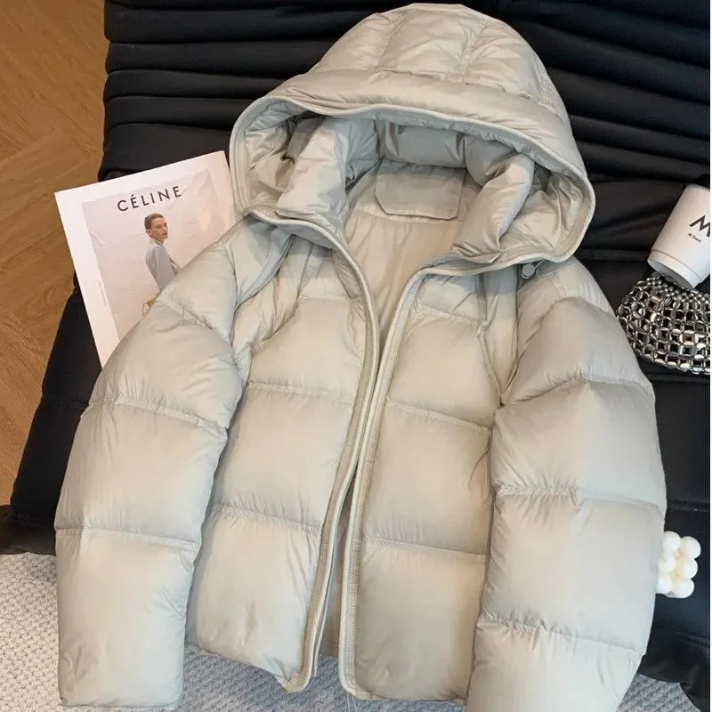 New Fashion Korean Sweet Hooded Cotton-padded Jacket Short Autumn and Winter Design Atmosphere Temperament Cotton-Padded Jacket 2