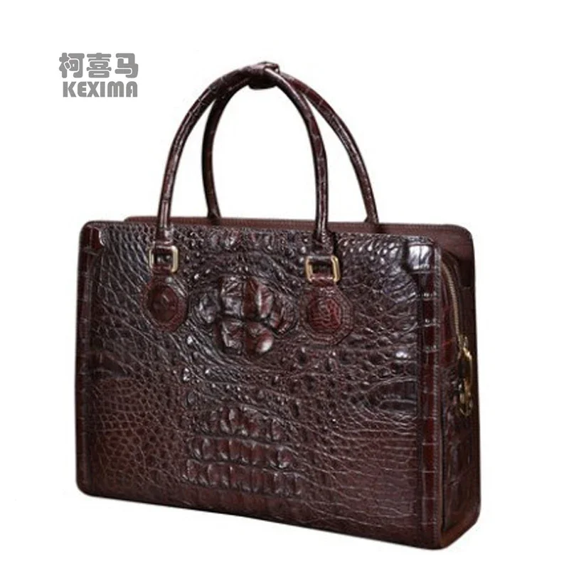 heimanba crocodile leather man's bag man business briefcase password lock man bag