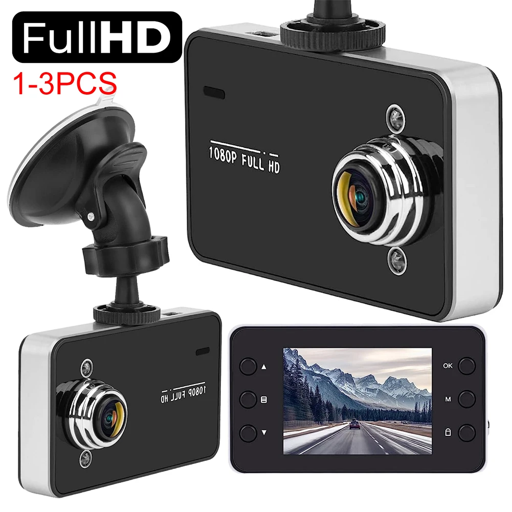 1-3PC 3 Channel Car DVR HD 1080P 3-Lens Inside Vehicle Dash CamThree Way Camera DVR Recorder Video Registrator Dashcam Camcorder