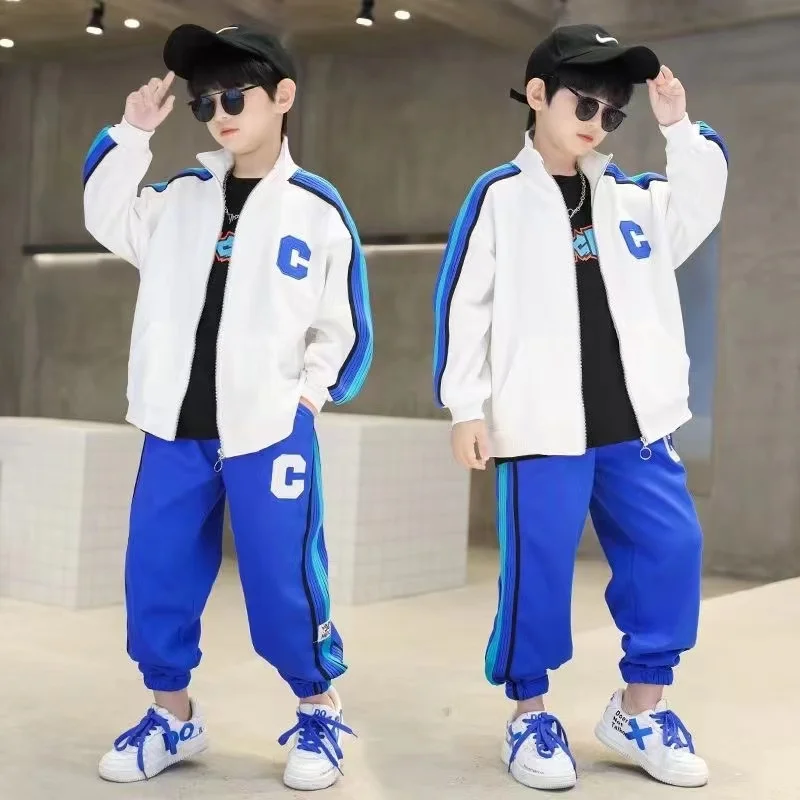 

Korean Version Spring Autumn Children Boy Tracksuit Junior Boy Cartoon Printed Sweatshirts+Sweatpants Kids Boy 2pcs Suit