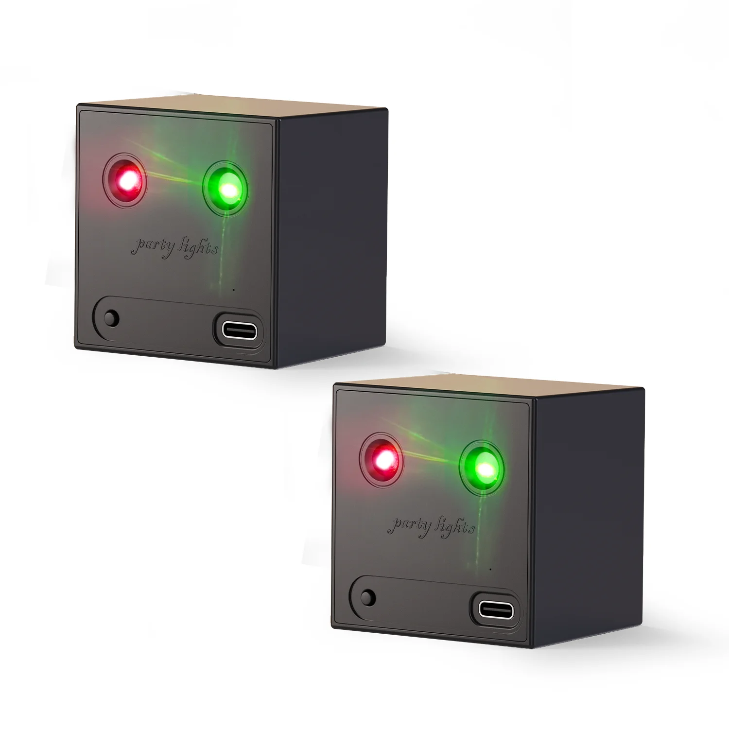 Datewink 2Pcs Mini R/G Stage Light Rechargeable Battery Projector Pattern Effect DJ Lights For Disco Party Nightclub Wedding Bar