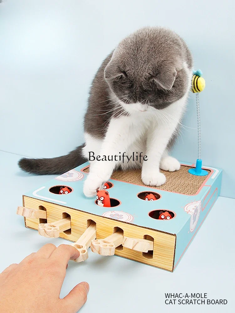 

Whac-a-Mole Cat Scratch Board Corrugated Paper Grinding Claw Toy Self-Hi Relieving Stuffy