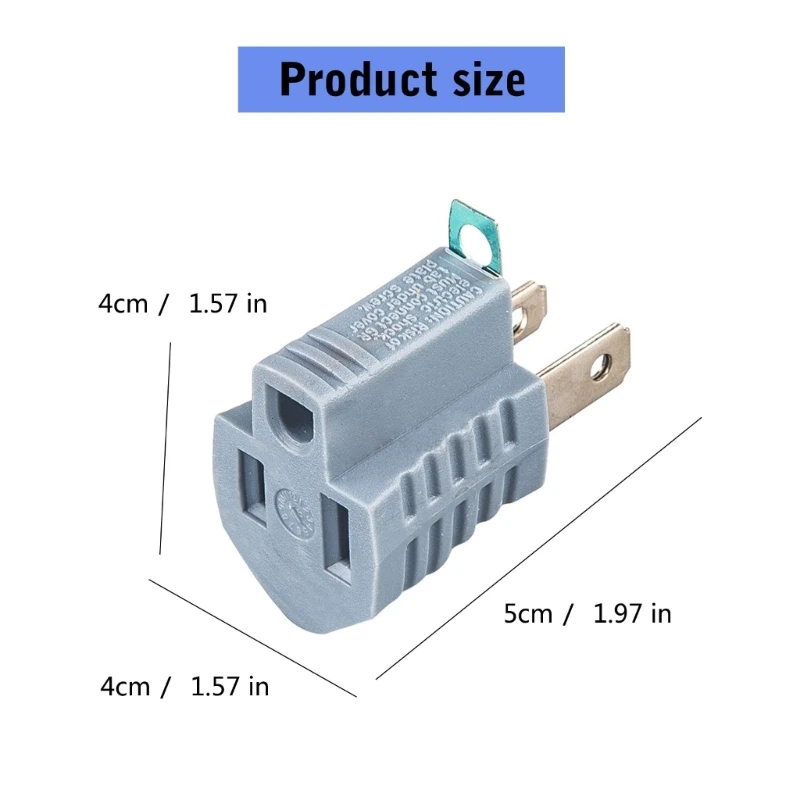 มัลติฟังก์ชั่น 3 Pin To 2 Outlet อะแดปเตอร์ไฟฟ้า Stable Ground การเชื่อมต่อทองเหลือง 3 ถึง 2 Prong Power Adapter สำหรับ travel