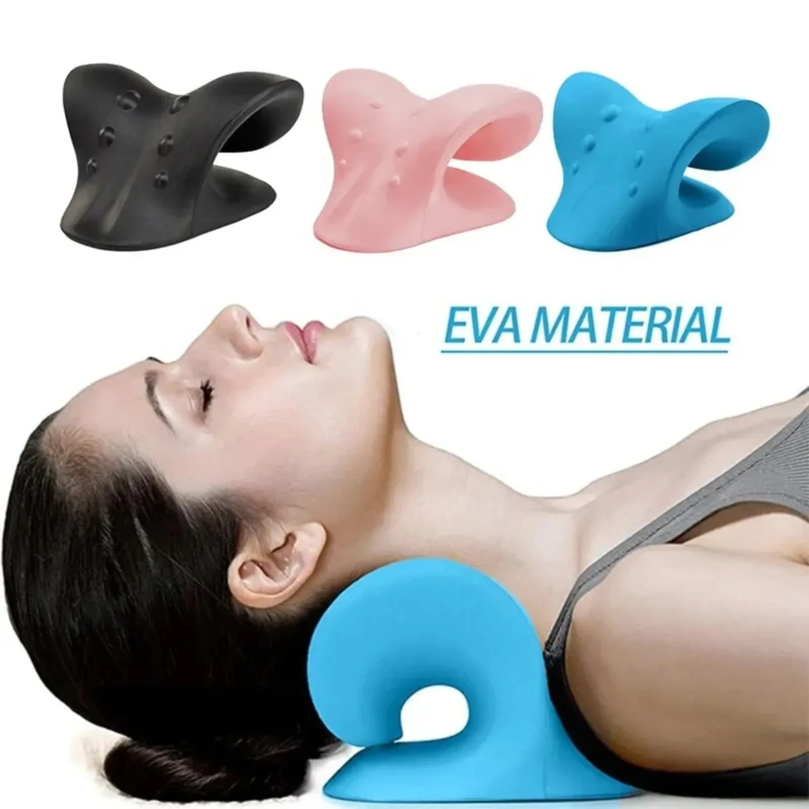 

Neck Shoulder Stretcher Relaxer Cervical Chiropractic Traction Device Pillow for Pain Relief Cervical Spine Alignment Gift