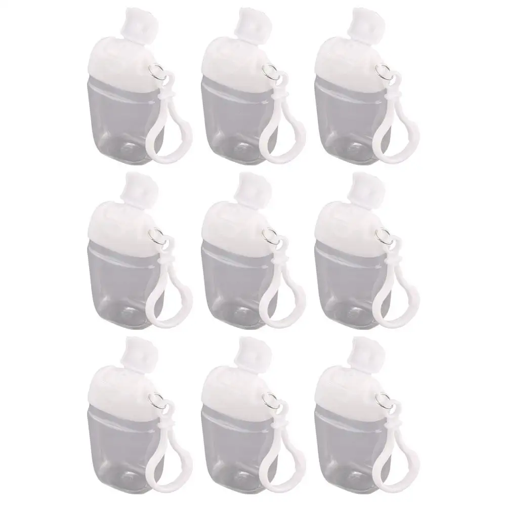 

9pcs 30ml Bottles Keychain Empty Hand Bottles Hand Lotion Portable Leakproof Refillable Storage Bottle