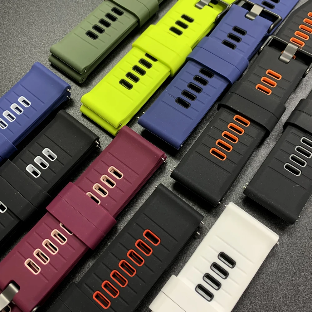 22 مللي متر حزام سيليكون ل AMAZFIT BALANCE 2/BIP 6 5/GTR 4 3 استبدال العصابات المعصم لساعة Xiaomi color2 S4 Sport Mi سوار ساعة