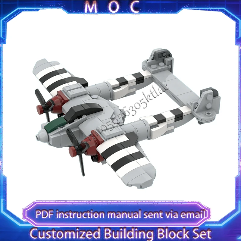 

Конструктор MOC из 176 деталей: Модель боевого самолета P-38 в масштабе 1:72. Развивающая сборная модель для самостоятельной сборки.