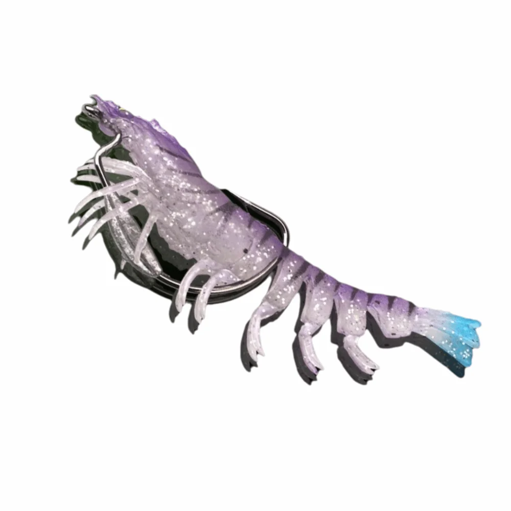 Señuelos de pesca de camarones TPE de 9,5 cm de longitud, 10g de peso, diseño de camarones artificiales, cebo Artificial de gambas, Material TPE suave