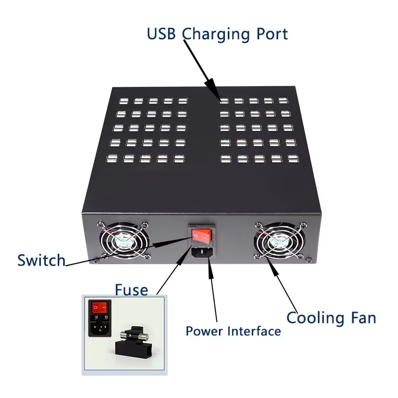 800W Universal Multi USB Charger Station 100 Dual Ports Fast Charging Carregador for Android iPhone 11- Samsung Tablet 충전기