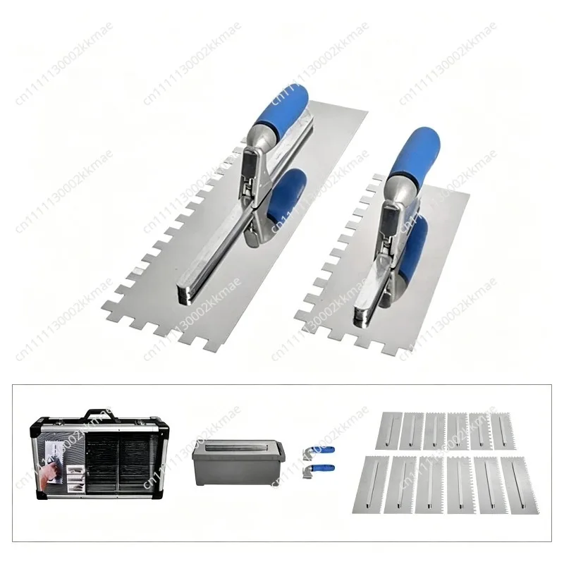 Stainless Steel Square Jumbo Notched Sawtooth Large Spatula Trowel for Large Format Tiles