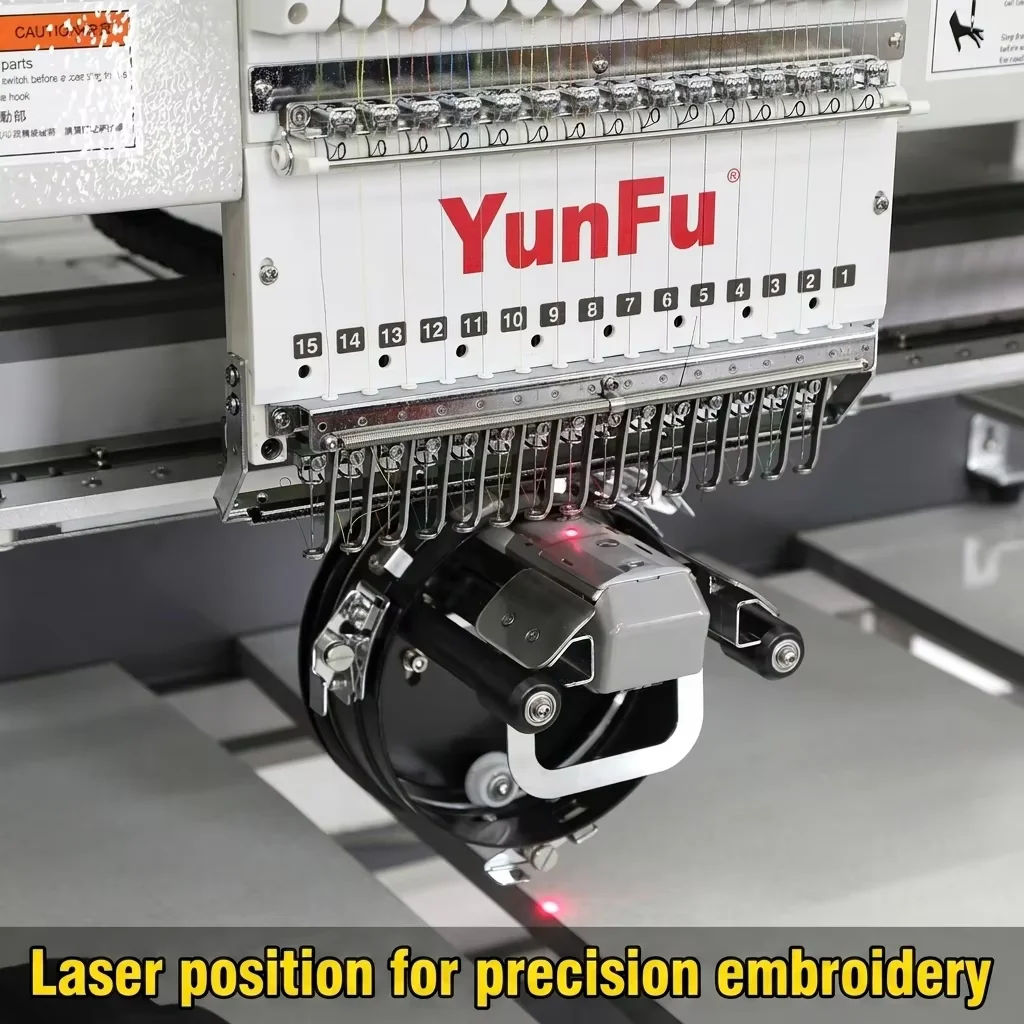 Portable Single Head 12 Needles Smart Touch Screen Auto Thread Break Detection Flat Cap Shirt Commercial Embroidery Machine