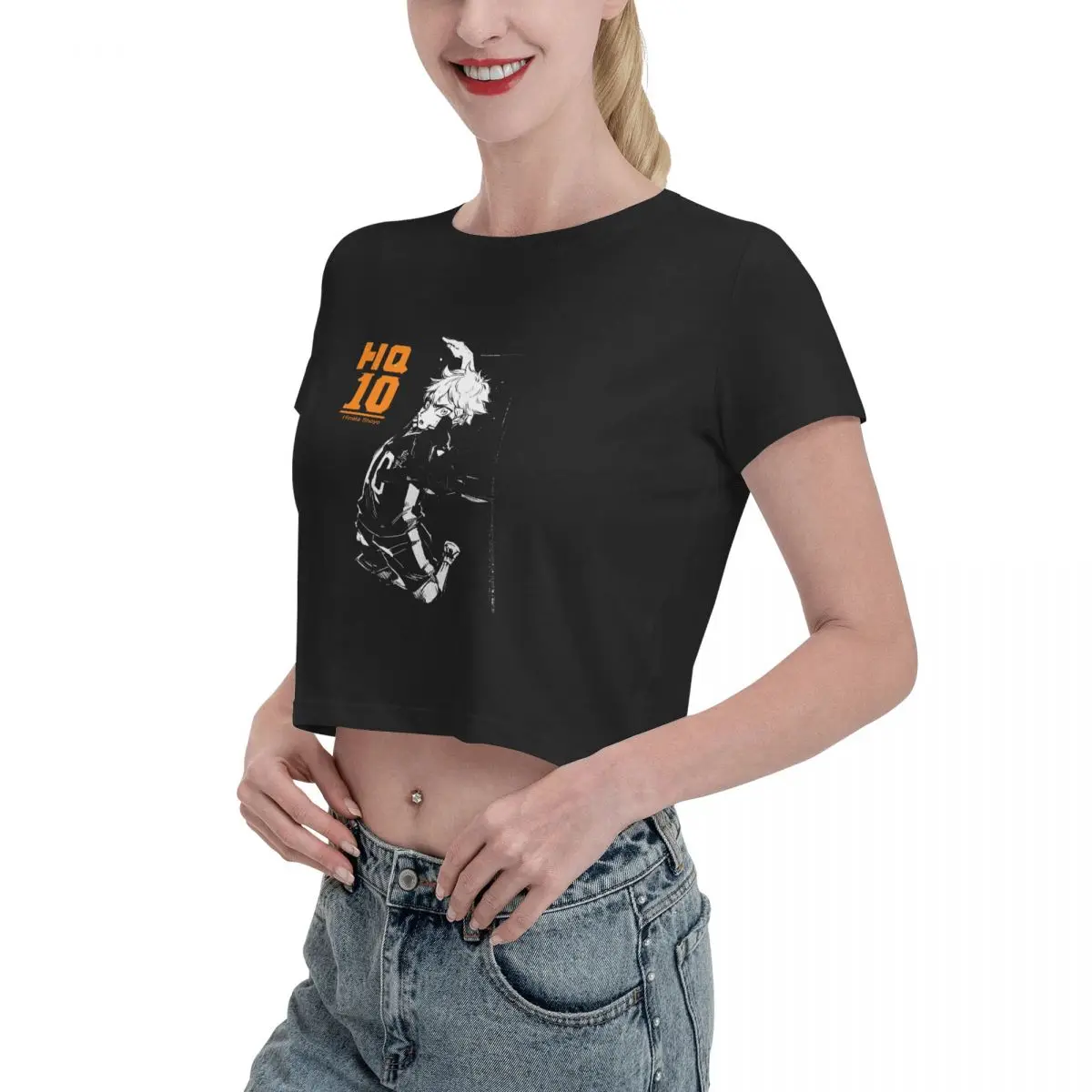 Haikyuu Volleyball Kuroo Tetsurou Kozume Kenma Anime Leak navel T-shirt, Womens Summer Cotton Tee  Crew Neck Short Sleeve Shirts