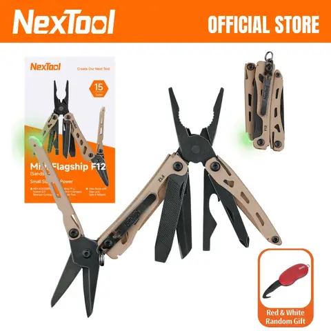 Nextool Mini Flagship F12  15 In 1 Multitool Plier With Wire Cutters Scissors Clip Bottle Opener File Ruler Outdoor Camping Tool