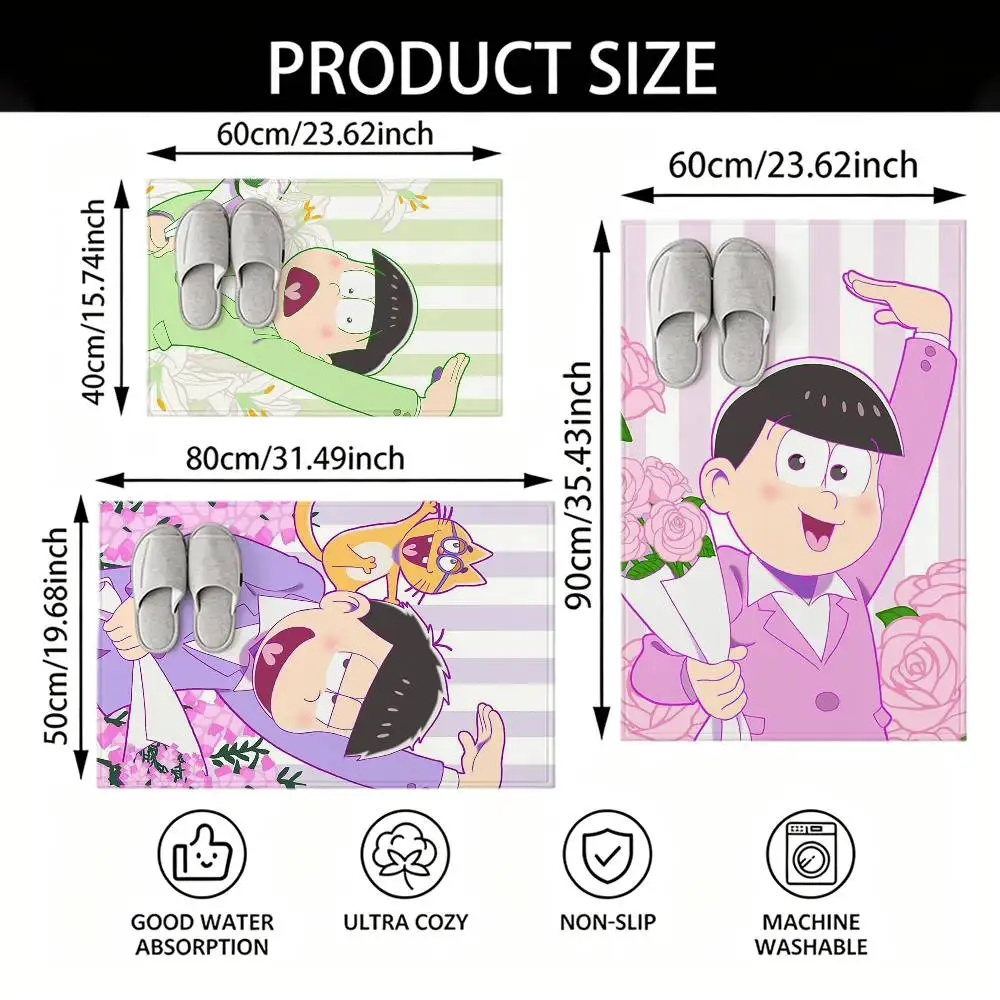 O-Osomatsu Comics S-San Floor Mat Soft Non Slip for Entry Door Bathroom Indoor Home Decorative Carpet