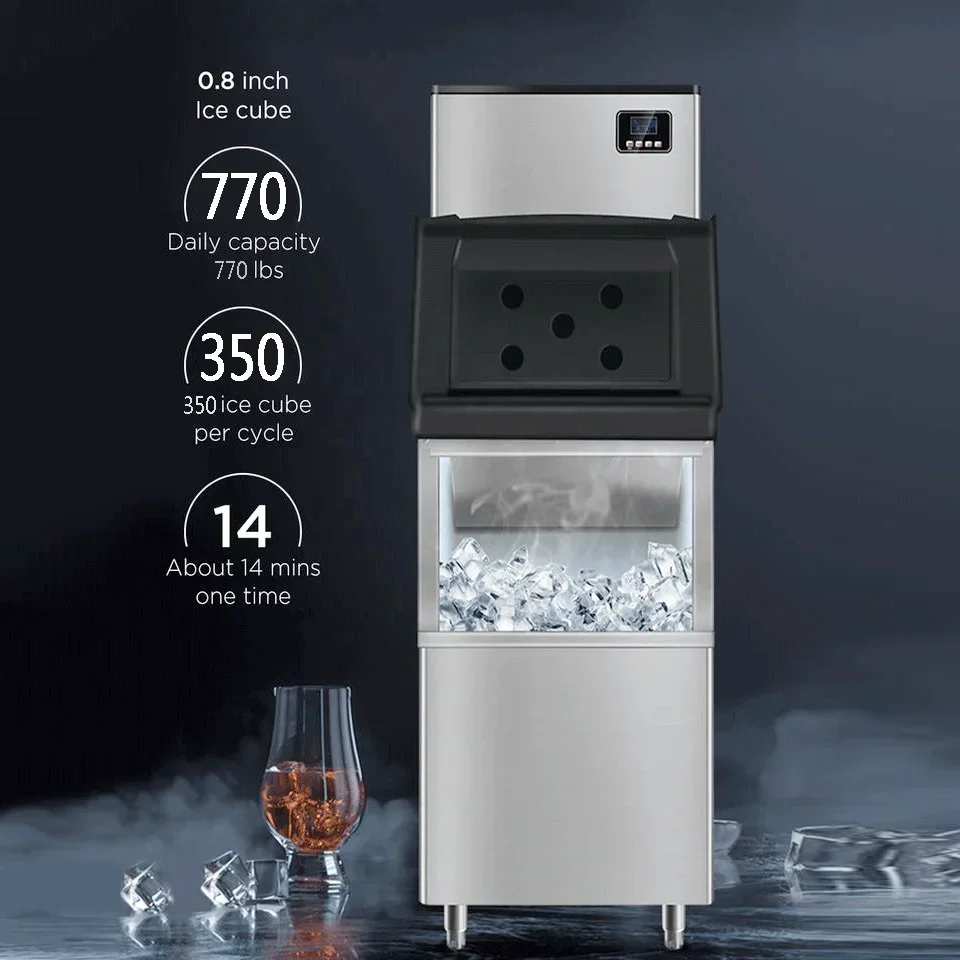 350กก.Professional Ice Machinery Big Commercial Square Ice Makerเครื่องCube 110 - 240V 940W