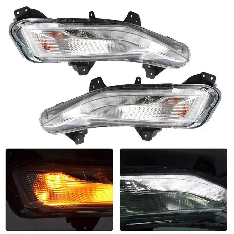 Car Bumper Turn Signal Lights W/ LED DRL Passage Fog Lamp For Chevy Malibu 2019-2022 84575553, 84575552