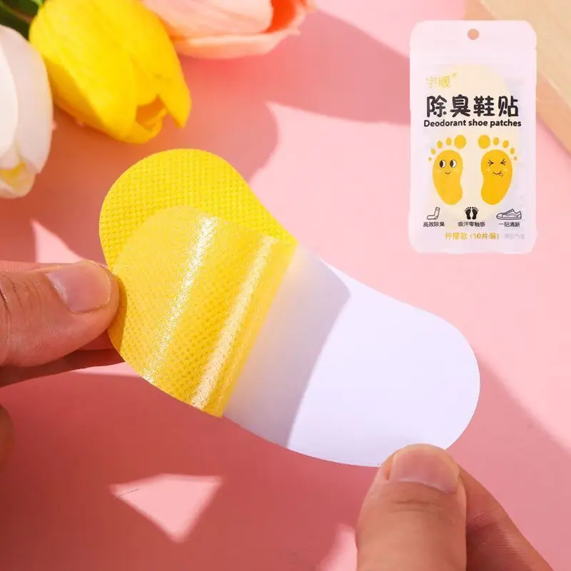 10Pcs/bag Deodorant Foot Odor Prevention Foot Sweat Sports Shoes Smelly Insole Paste Lemon Fresh Shoes Deodorant Paste