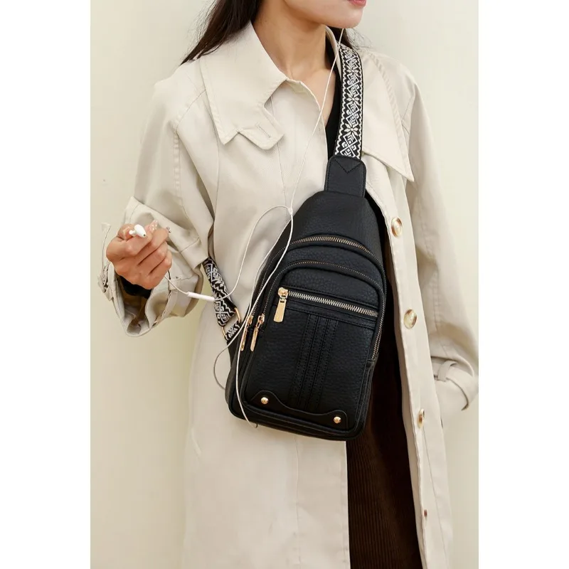 

1 шт., женская сумка через плечо, портативная нагрудная сумка, повседневная повседневная сумка, регулируемый плечевой ремень, сумка для хранения на молнии