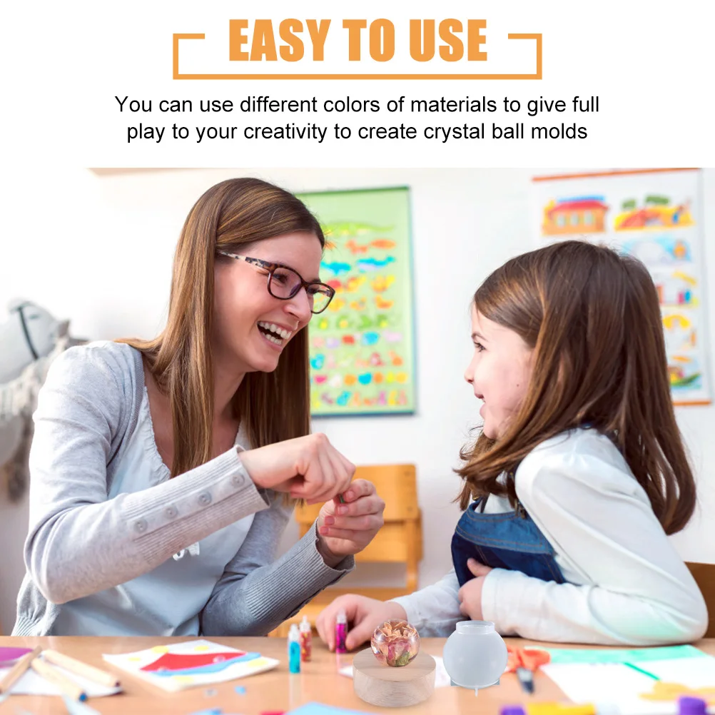 

Crystal Ball 80mm Silicone Sphere Mold for DIY Resin Crafts Jewelry Accessories Reusable Crystal Ball Mold Decorations