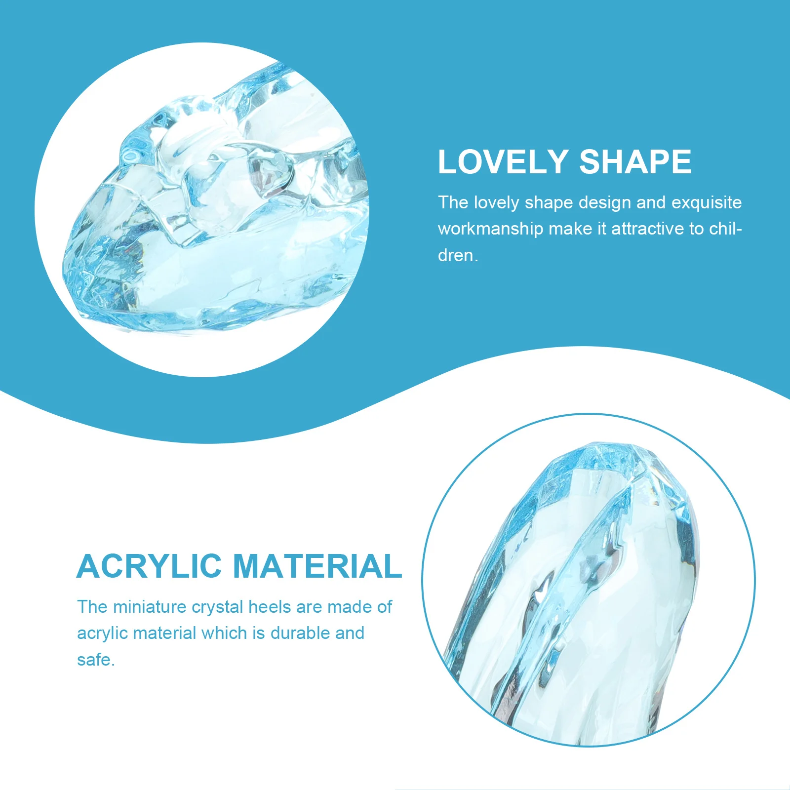 

Mini Crystal Heels Princess High Heels Exquisite Acrylic Decorative Desktop Ornament Art Craft for Mini House Decoration and