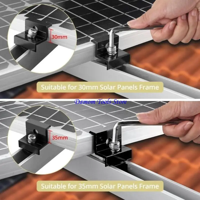 57BE 6Pcs Solars Panel Mounting Brackets Set for Flat Roof Pitched Roof Cement Roof Tile Roof Boats Yachts Daily Use