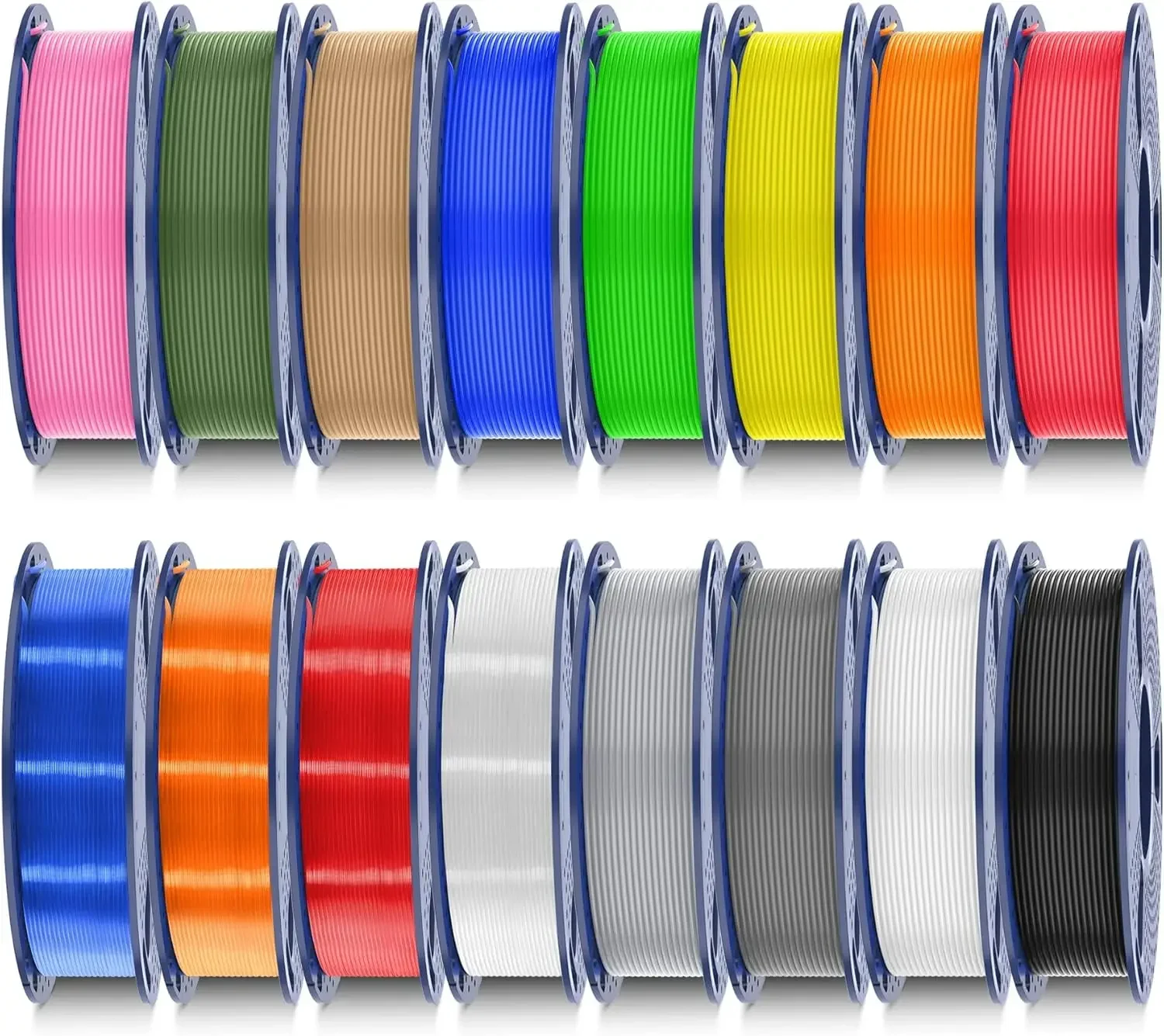 16 Color PLA Filament Bundle Multicolor, PLA 3D Printer Filament 1.75mm, Individually Vacuum Packed, 0.25kg per Spool, 4kg in To