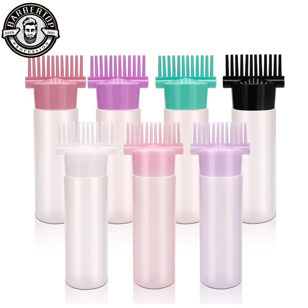 7 Kleuren Haarverf Applicator Borstel Flessen Verven Shampoo Fles Olie Kam Haarverf Fles Applicator Haarkleuring Styling Tool