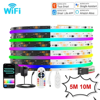 10M Addressable COB LED Strip Light 12V 24V WS2811 Full Dream Color Tape RGBIC LED Strip Pixel Strip Magic Colorful Room Decor