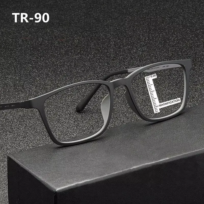 

High Quality Pure Titanium Progressive Reading Glasses for Men Anti Blue Light Presbyopia Eyewear with Diopter+1.0 To +4.0