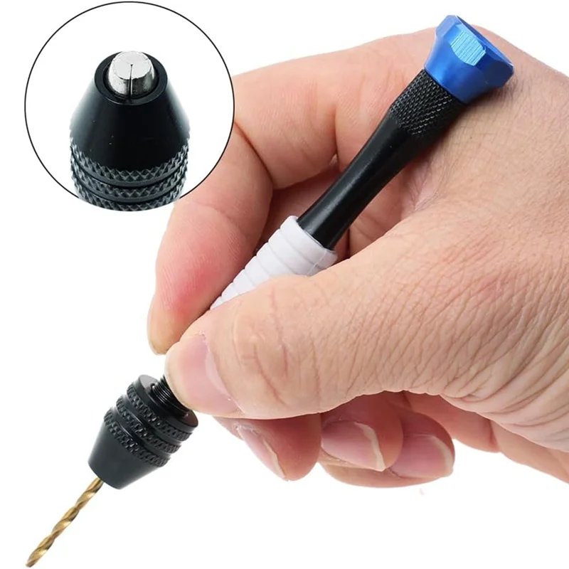

A38Q-Pin Vise Hand Drill Manual Drills W/25Pcs Drill Bits (0.5Mm-3Mm) -Rotary Hobby Drill For Jewelry Making, Wood