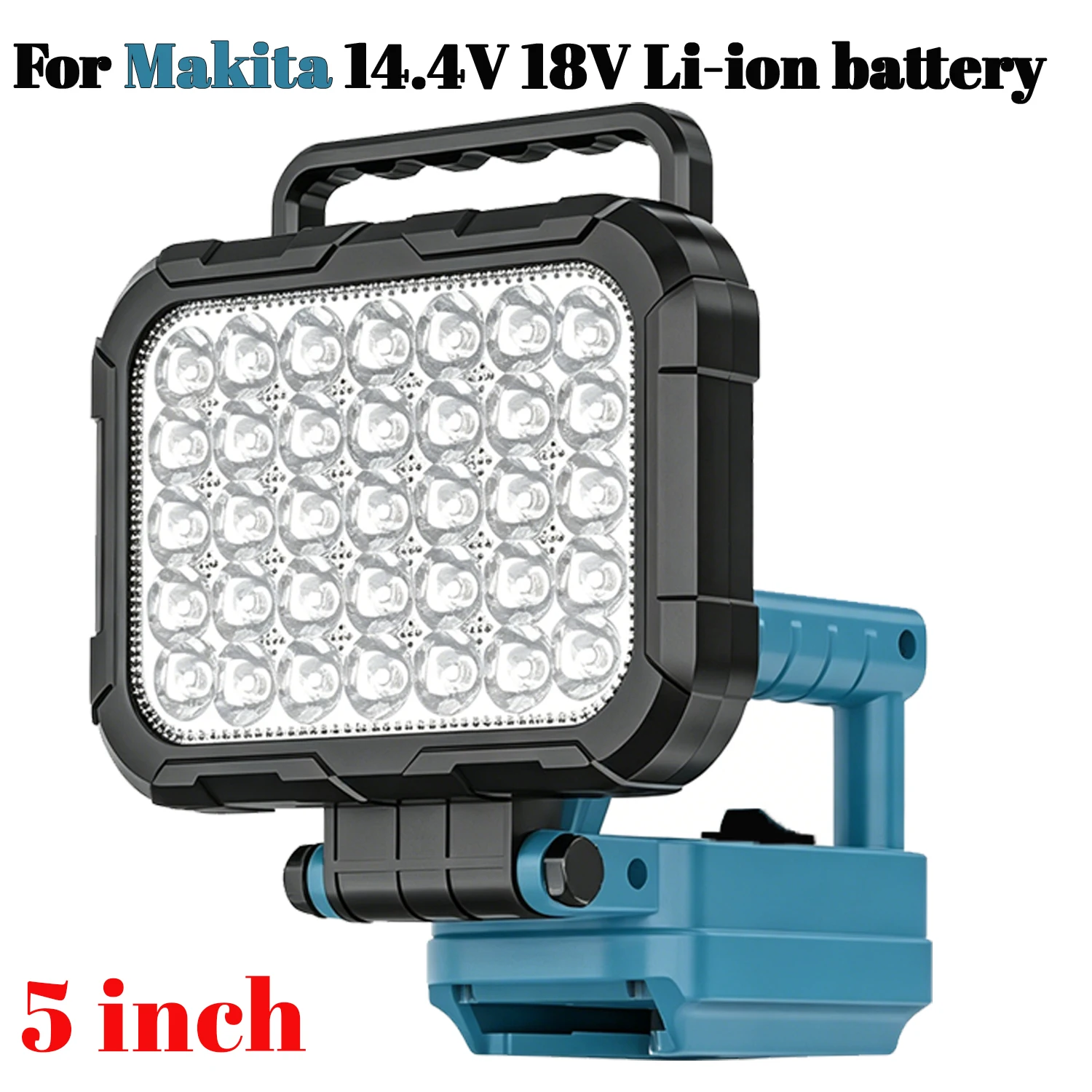 Kabellose LED-Arbeitsleuchte für Makita 14,4–20 V Li-Ionen-Akku, tragbarer USB-Haken, verstellbarer Winkelgriff, Notlicht, ohne Akku – Detail 4
