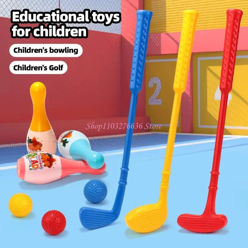 R6FD Safe Junior Golf Bowling Set พร้อมกอล์ฟคลับและบอลเพื่อความบันเทิงในร่ม