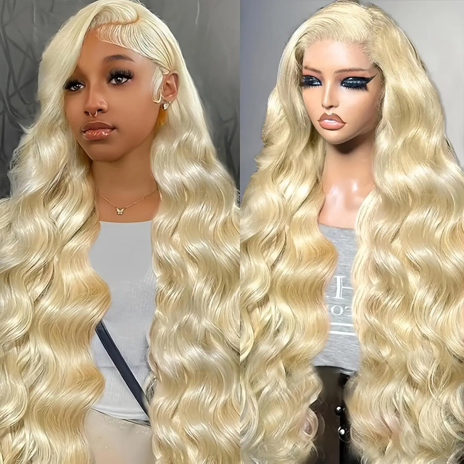 

13x4 13x6 HD Transparent 613 Lace Frontal Wig Honey Blonde Color Brazilian Raw Body Wave 46 inches Human Hair Wig for Women