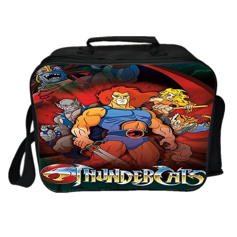 

Сумка для обедов ThunderCats с мультяшным принтом, большая вместительная складная холщовая сумка для хранения канцелярских принадлежностей, студенческая сумка для мясных рулетов DIY, Mochila