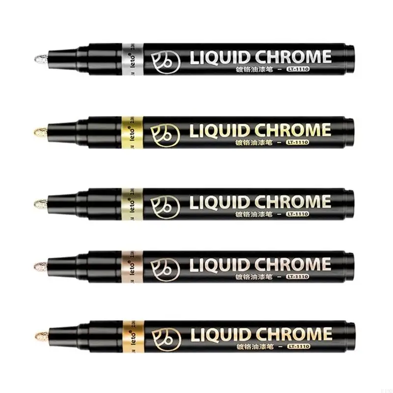 High Gloss Chrome Marker Pen Waterproof Metallic Paint Pen 2MM Line Wide For Painting Glass Ceramics Metal Stone F19E