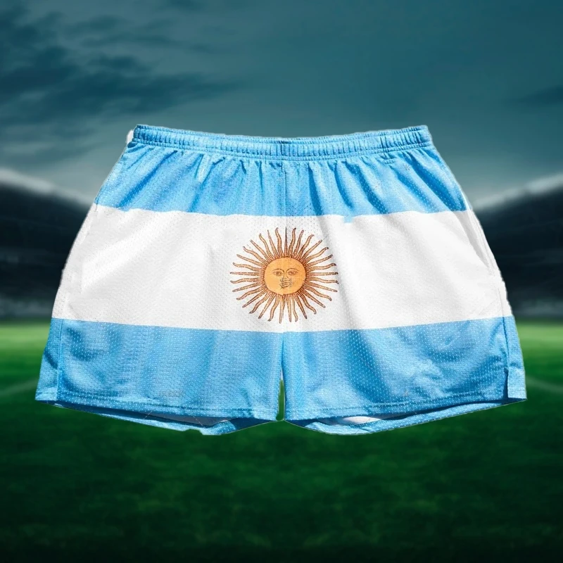 Argentina Flag 3D Print Fashion Kids Beach Shorts Argentine National Emblem Graphic Short Pant Summer Quick Drying Sports Shorts