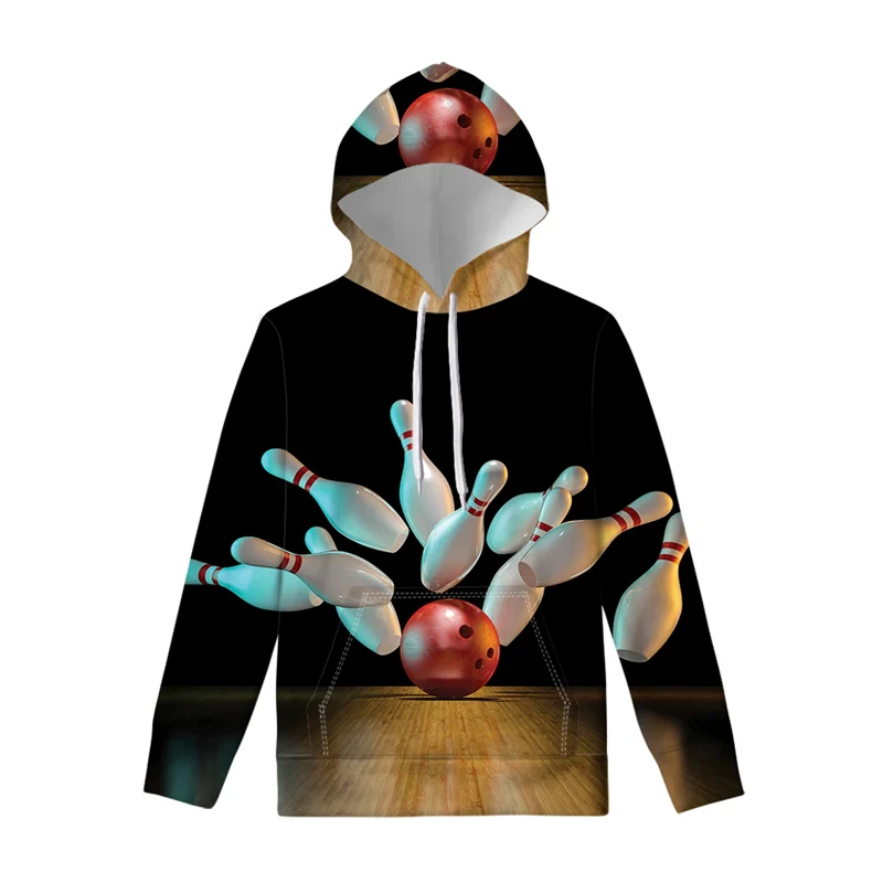 New Fashion Men's Hoodie Bowling Graphic Fitness Tracksuits Pullover Street Daily 3D Print Men/Women Funny Casual Hoodies Tops
