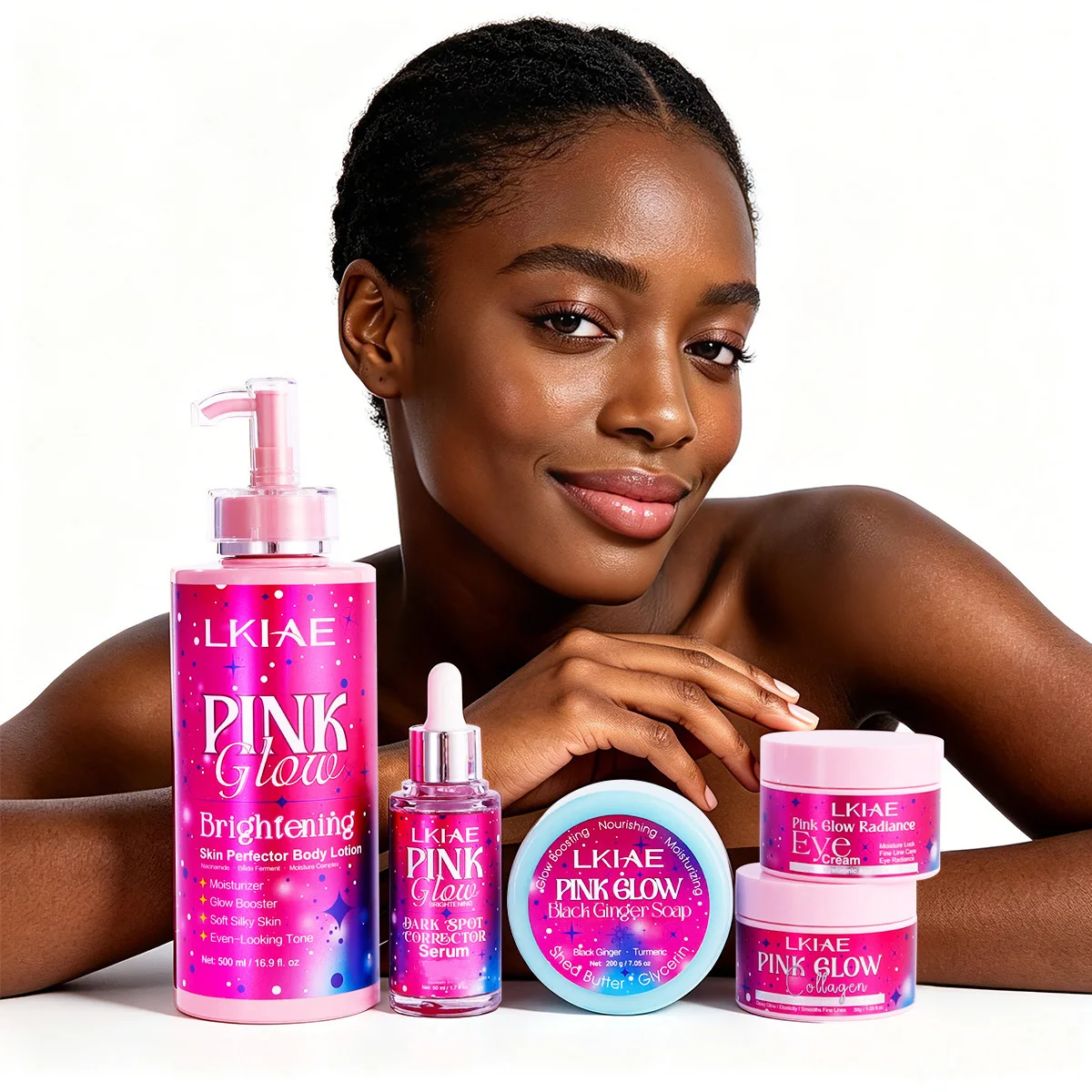 Skincare Glow Glowing - LKIAE Pink Glow Skin Care Set