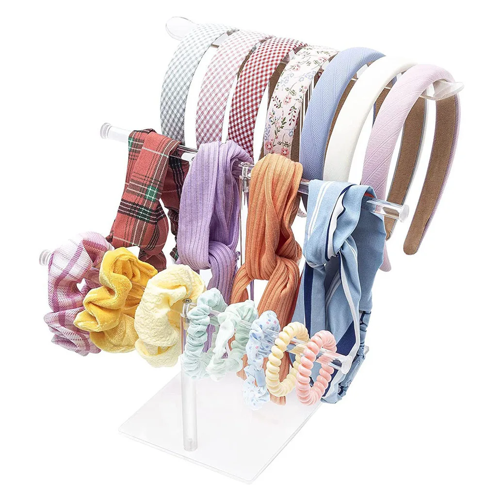 

Acrylic Headband Headband Display Rack Clear Jewelry Display Rack For Earrings Necklaces Bracelets Bangle Organizer T-Shape