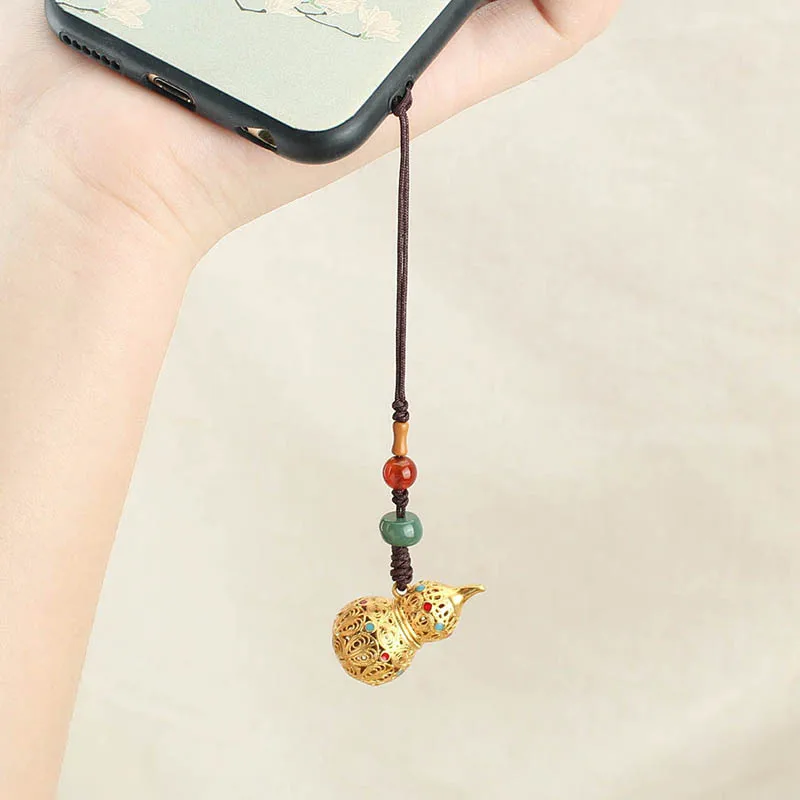 

DIY accessories Fu~ Brass gourd mobile phone chain pendant exquisite creative can be opened pendant lanyard mobile phone lanyard
