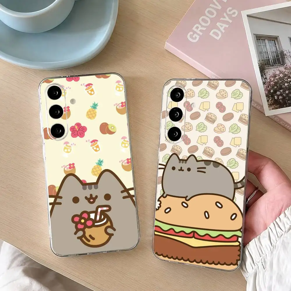 Cute P-Pusheens-es Phone Case For SamsungA10,12,20,21S,30,31,40,50,51,52,70,71 Transparent Cover