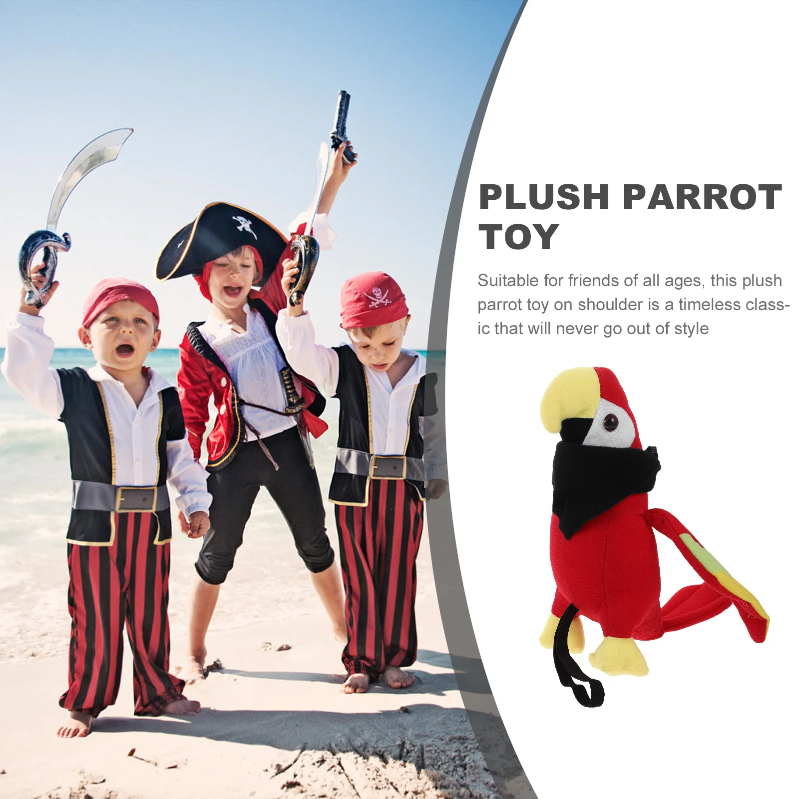 Stuffed Parrot Adjustable Ornament Lifelike Models Bird Pp Cotton Pirate Costume Supply for Shoulder