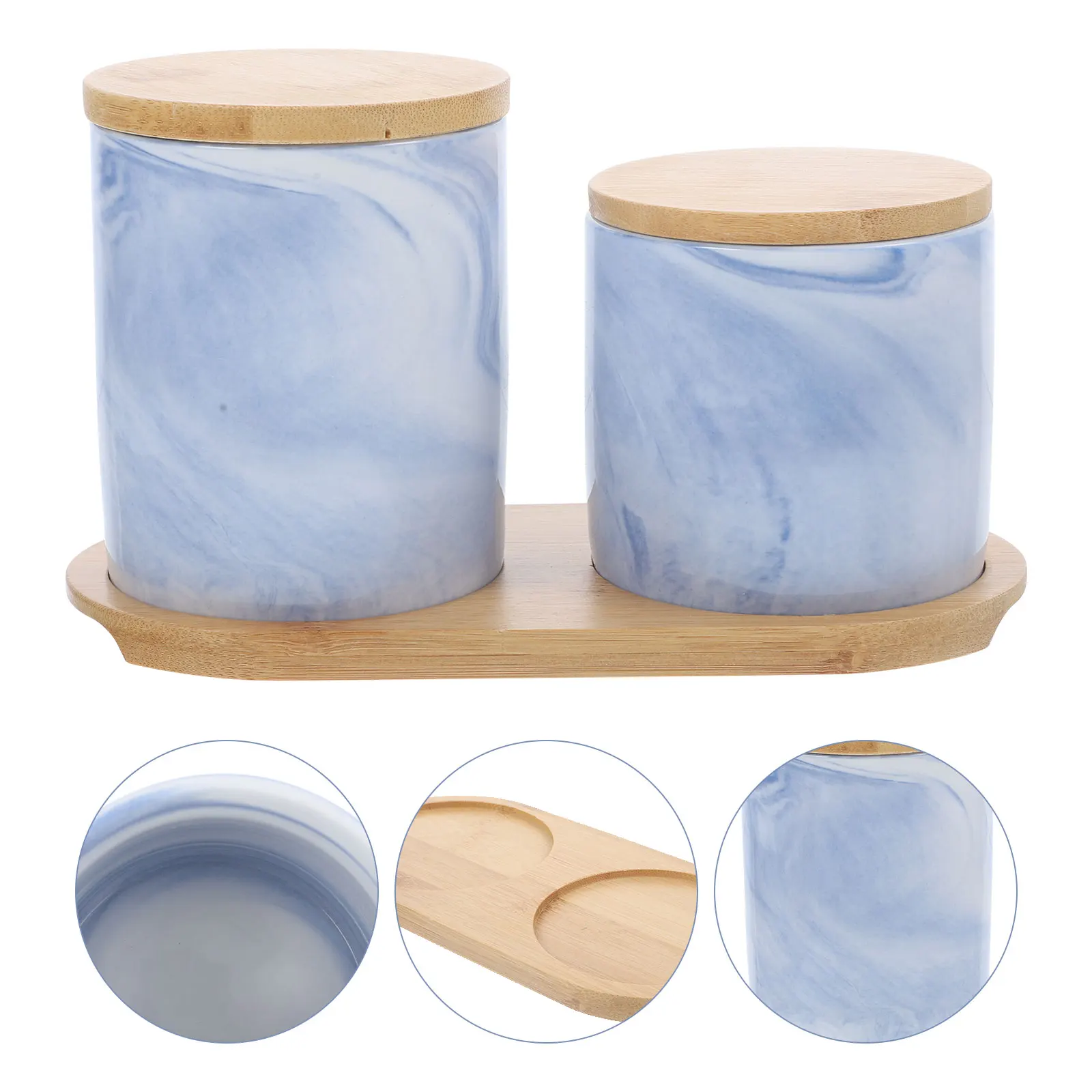 

Tea Canister Marble Airtight Jar Canisters for Kitchen Counter Storage Tank Ceramics Decorative Ginger