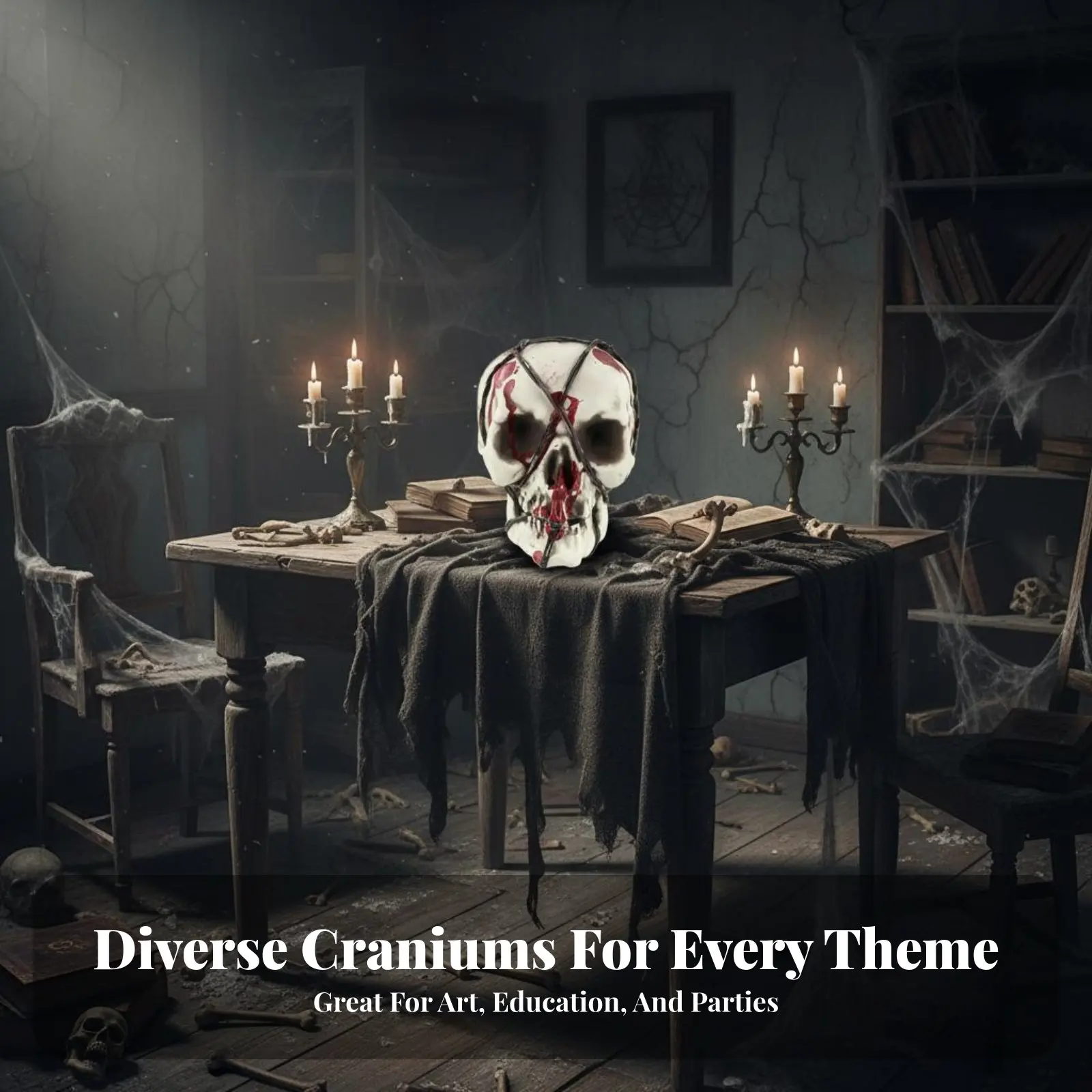 

Реалистичная модель черепа для декора на Хэллоуин в стиле ужасов, портативная, легкая, для тематических мероприятий