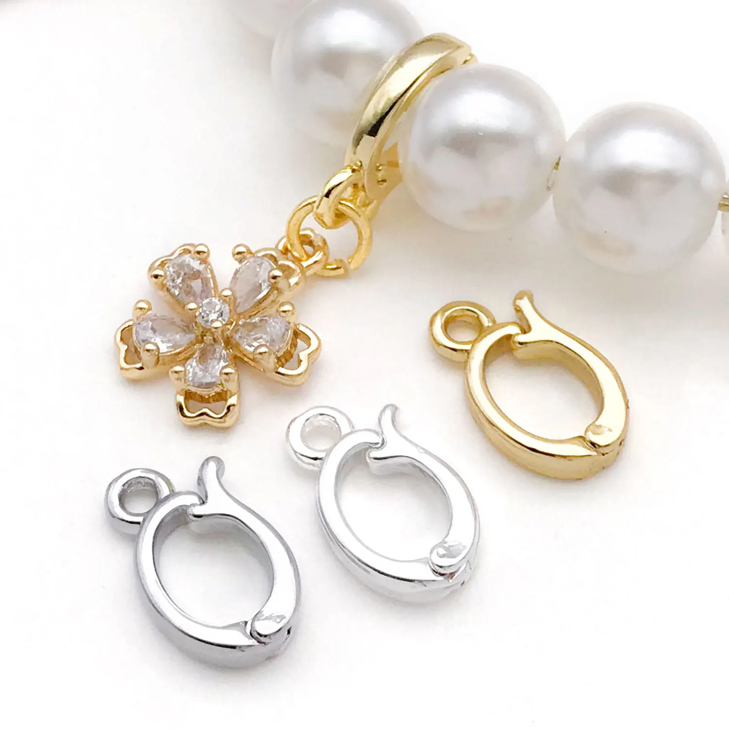 5 قطعة 18 كيلو الذهب الحقيقي مطلي النحاس متمحور السحر محسن الكفالة المشابك ل سوار ذاتي الصنع قلادة أقراط صنع المجوهرات اكسسوارات #6