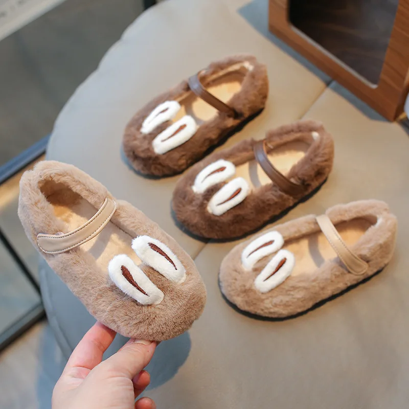 

Kids'Casual Shoes Solid Color Cartoon Fashion Winter Shoes For Children Keep Warm Anti-slip Designer Brown Khaki Size 21-30